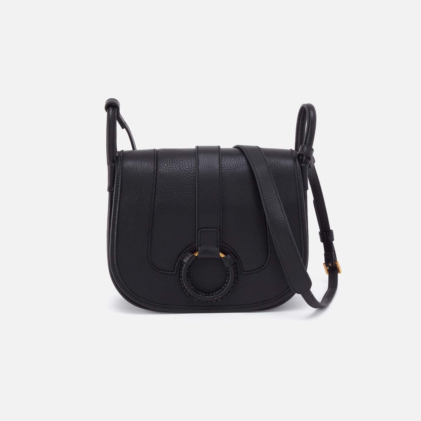 Kiva Large Crossbody in Pebbled Leather - Black