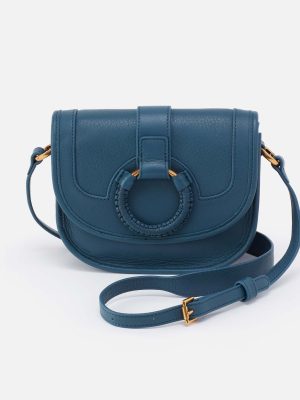 Kiva Small Crossbody in Pebbled Leather - Peacock Feather