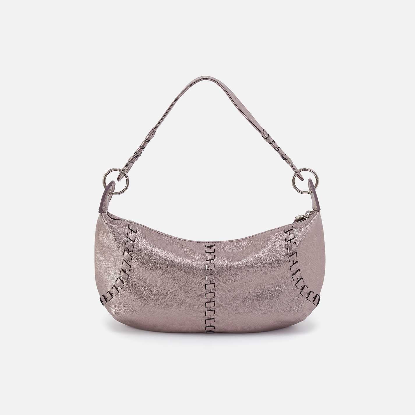Opal Mini Shoulder in Metallic Leather - Pewter Spur - Image 4