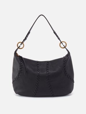 Opal Shoulder in Pebbled Leather - Black