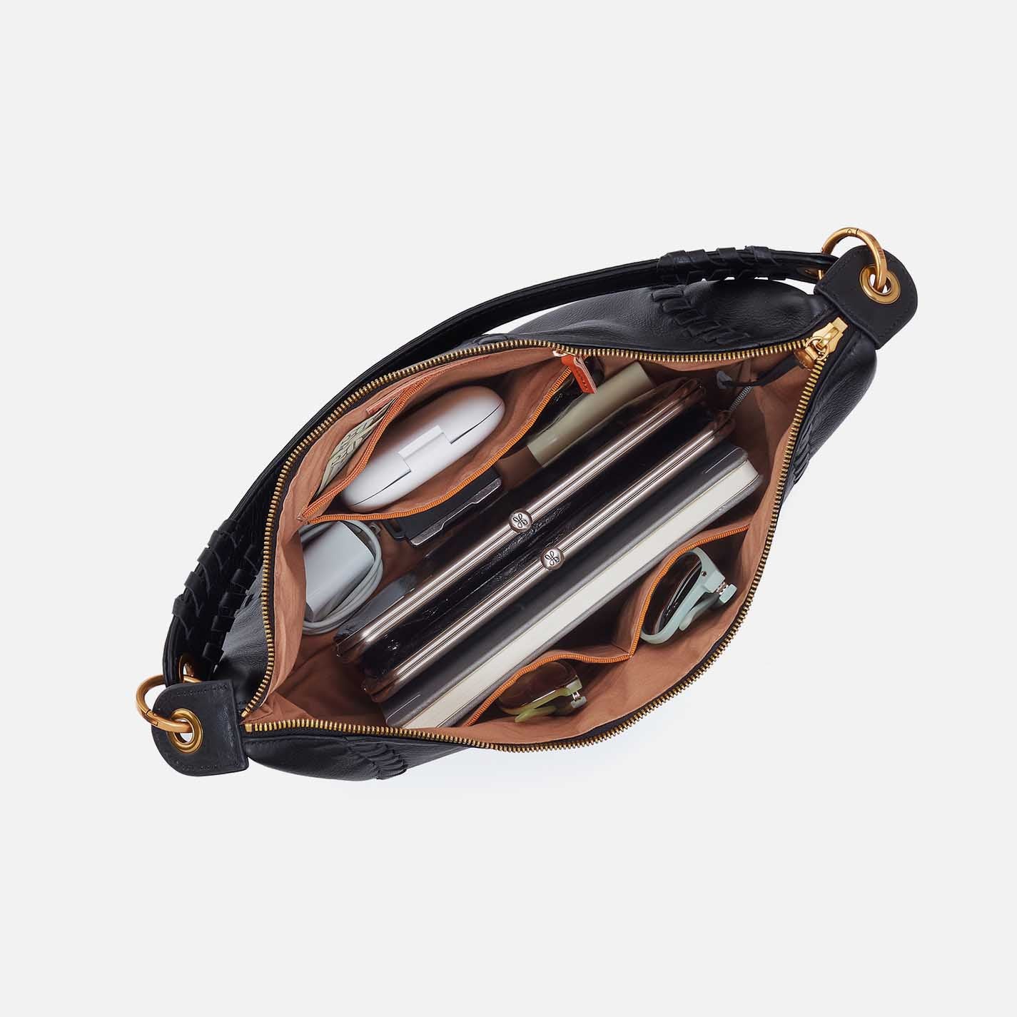 Opal Shoulder in Pebbled Leather - Black - Image 4