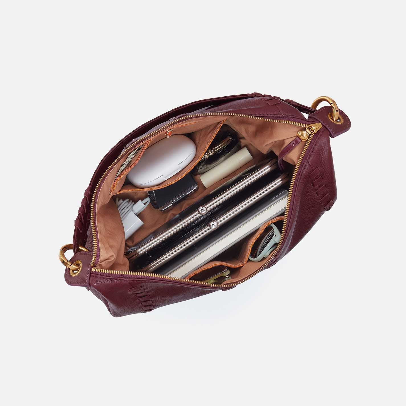 Opal Shoulder in Pebbled Leather - Mulberry Glaze - Image 4