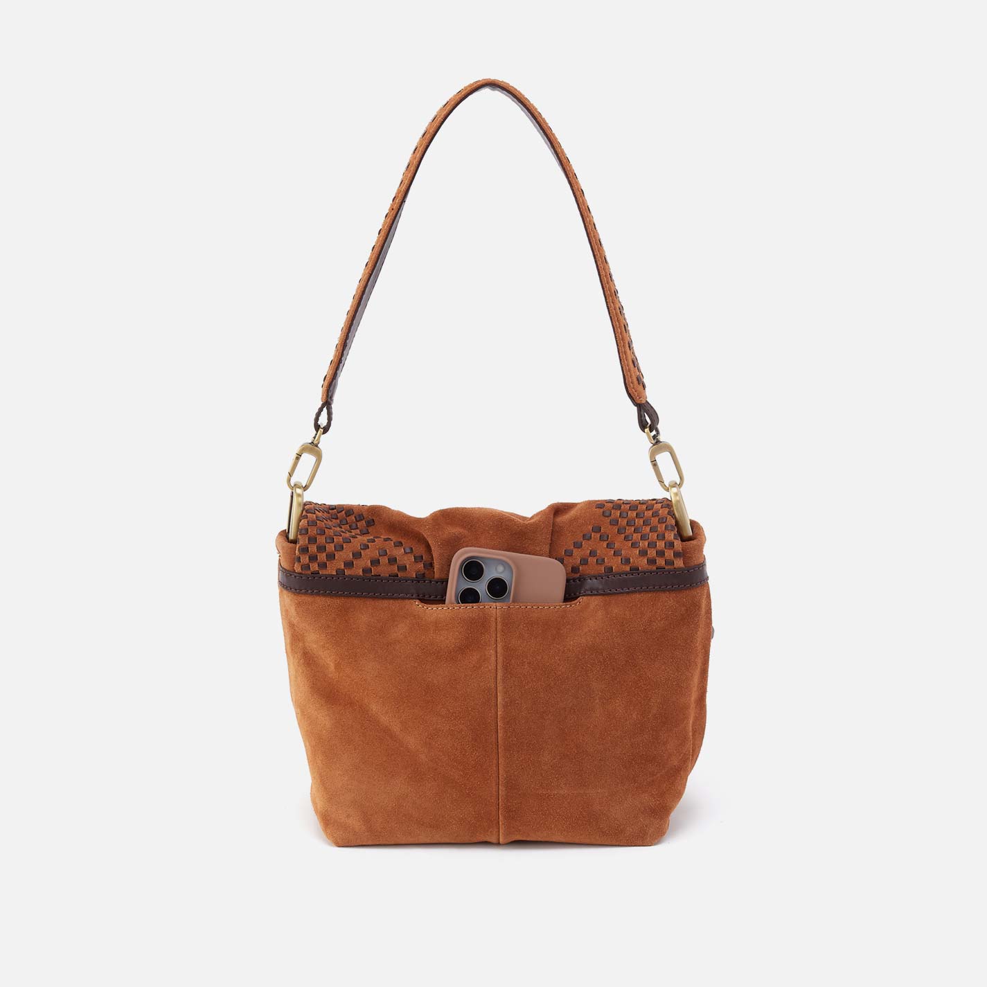 Harley Convertible Shoulder in Suede Leather - Oak Barrel - Image 5