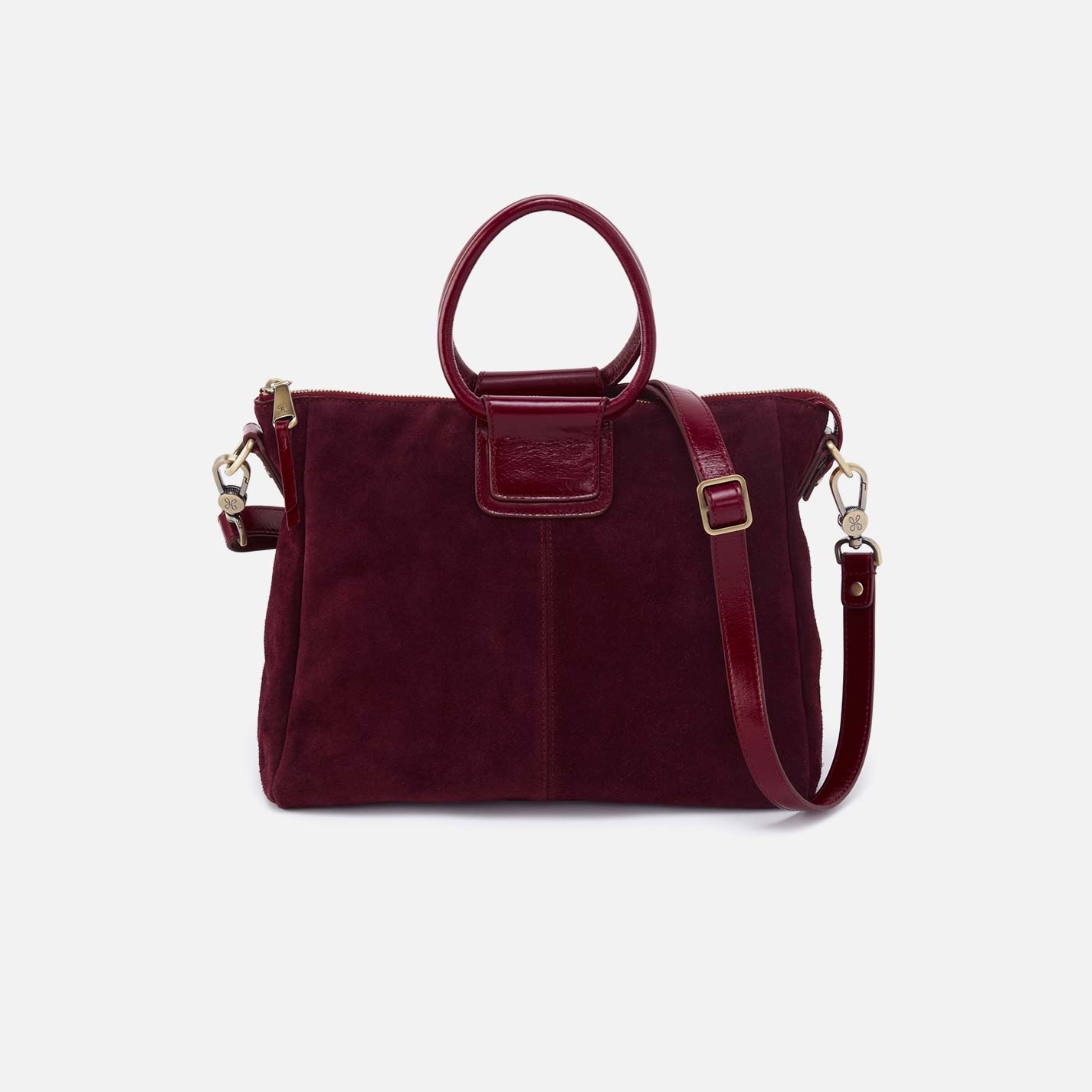 Sheila Medium Satchel in Suede Leather - Prairie Garnet