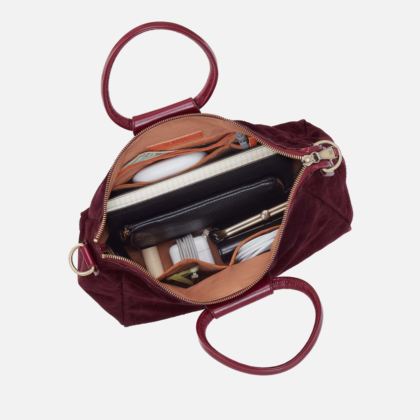 Sheila Medium Satchel in Suede Leather - Prairie Garnet - Image 3