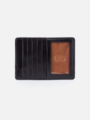 Euro Slide Card Case in Polished Leather - Black