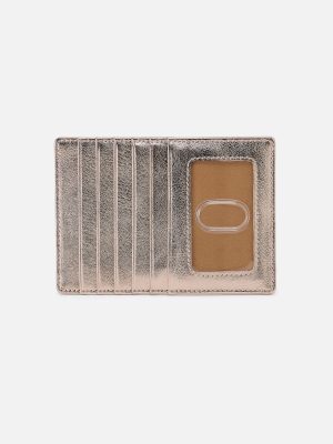Euro Slide Card Case In Metallic Leather - Cameo Quartz