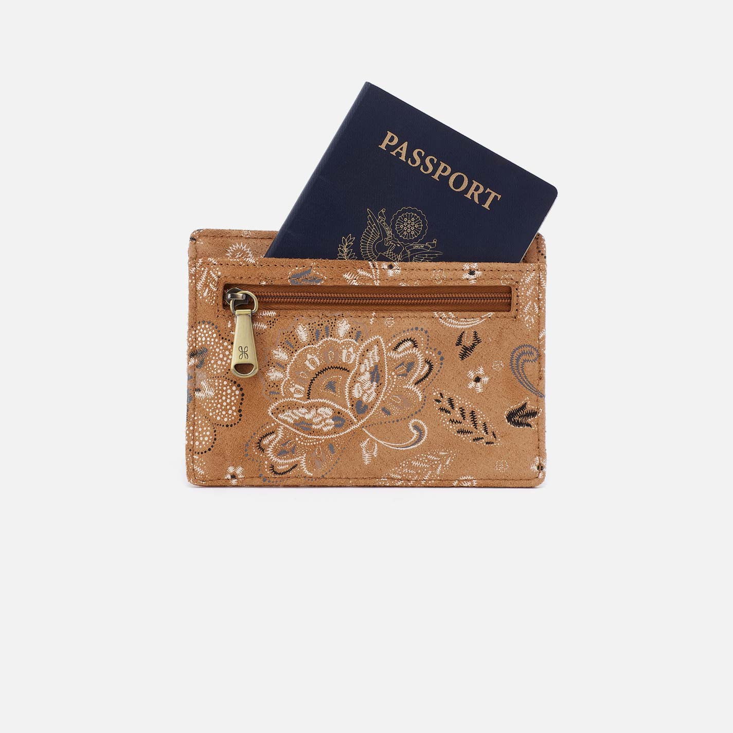 Euro Slide Card Case in Printed Leather - Country Road Bloom - Image 2