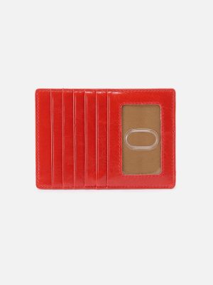 Euro Slide Card Case In Polished Leather - Grenadine