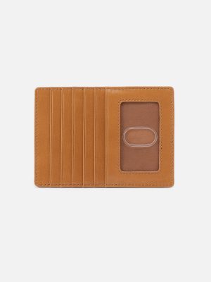 Euro Slide Card Case in Polished Leather - Natural