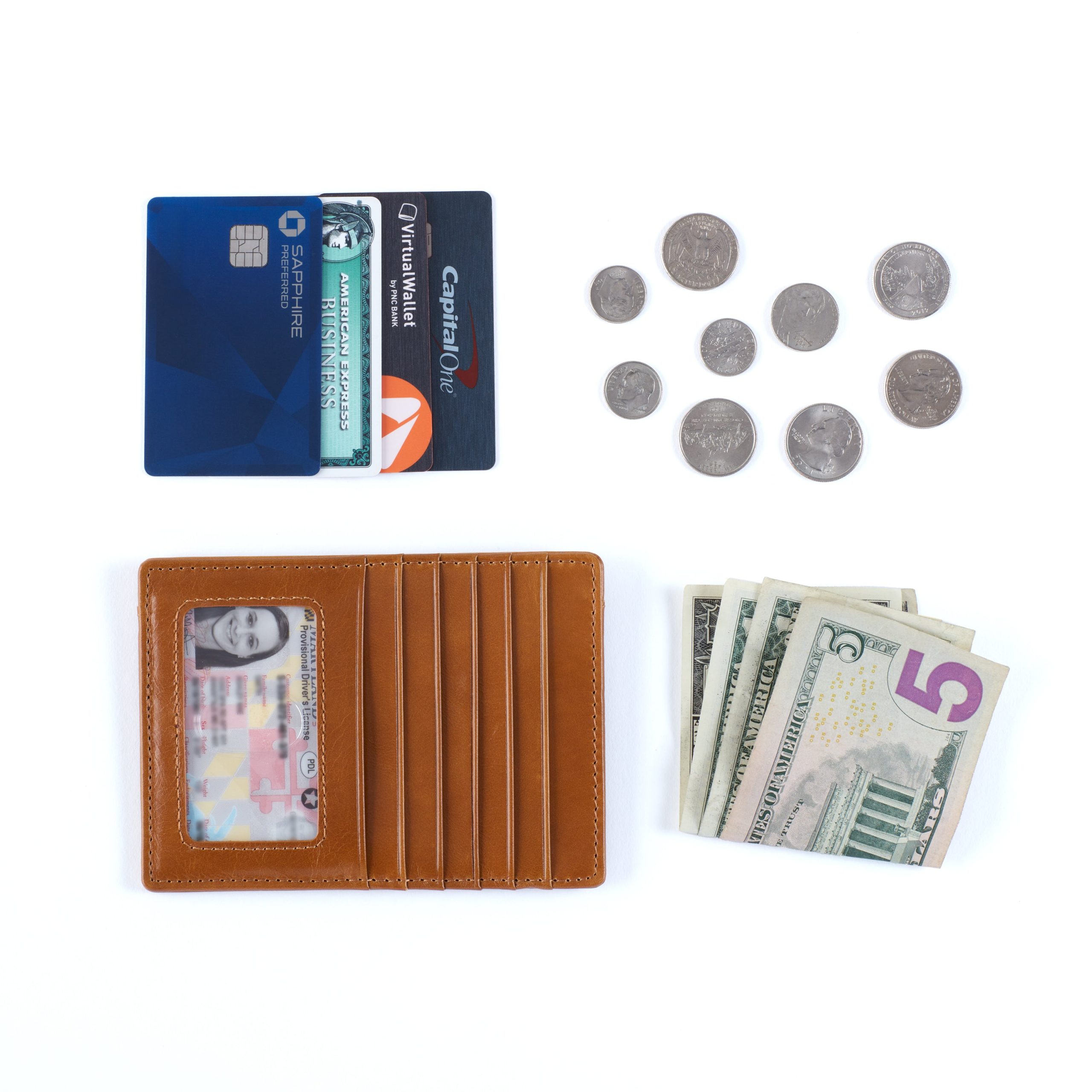 Euro Slide Card Case in Polished Leather - Natural - Image 4