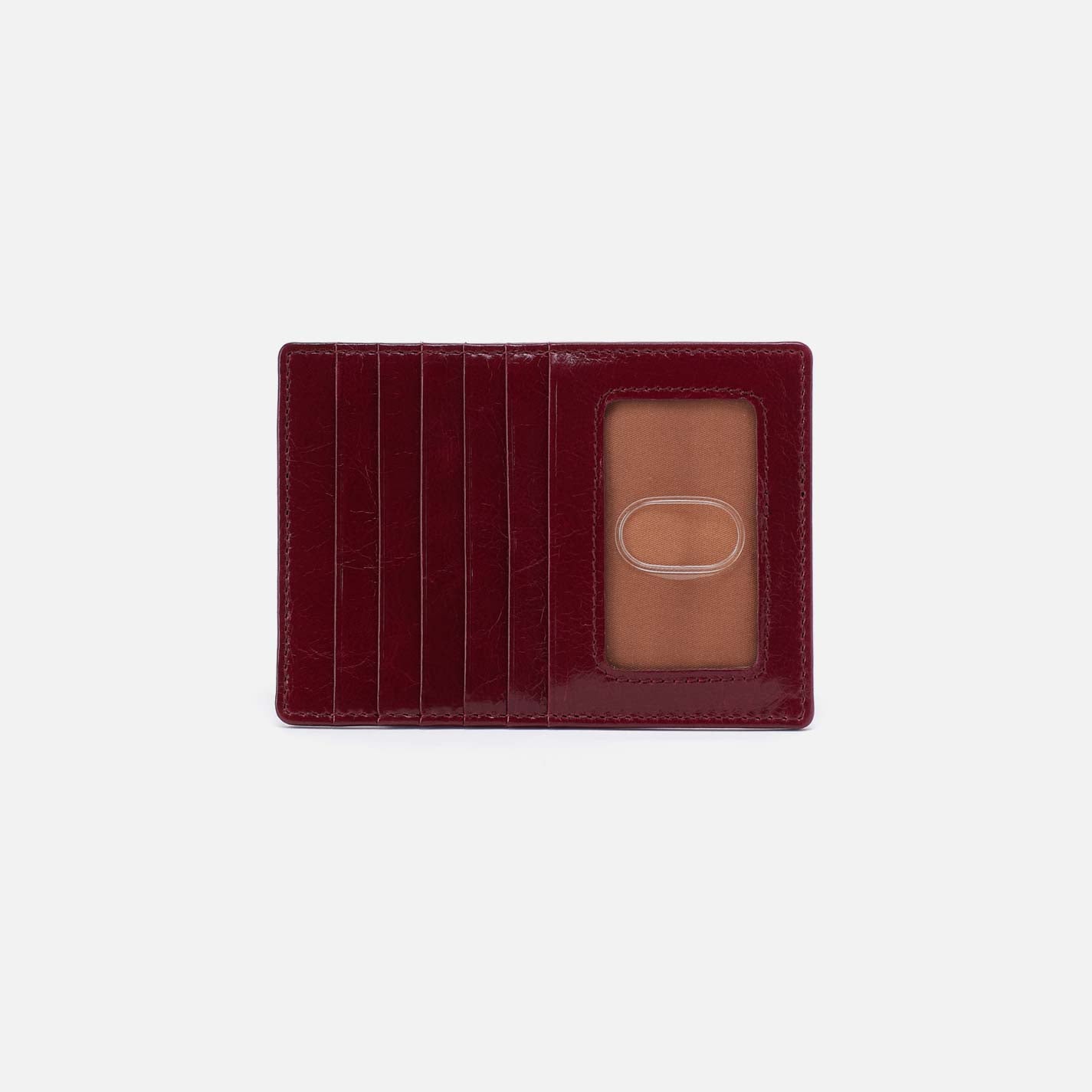 Euro Slide Card Case in Polished Leather - Saddleberry