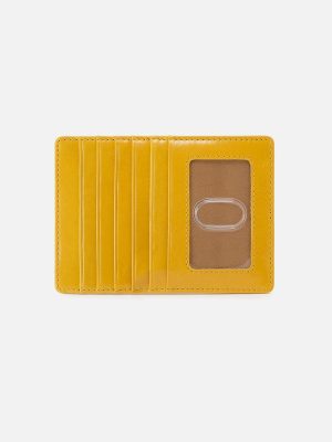 Euro Slide Card Case In Polished Leather - Sun Glow