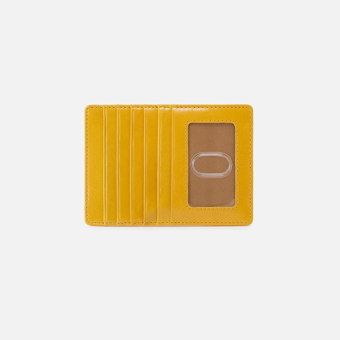 Euro Slide Card Case In Polished Leather - Sun Glow