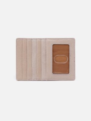 Euro Slide Card Case in Aniline Gloss Leather - Stone Gloss
