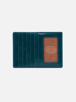 Euro Slide Card Case in Polished Leather - Wild Bluegrass