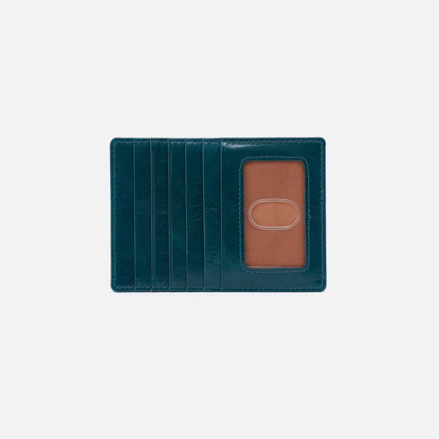 Euro Slide Card Case in Polished Leather - Wild Bluegrass