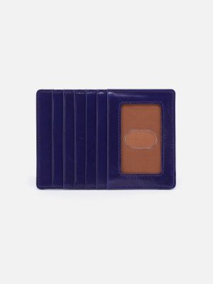 Euro Slide Card Case in Polished Leather - Winter Violet