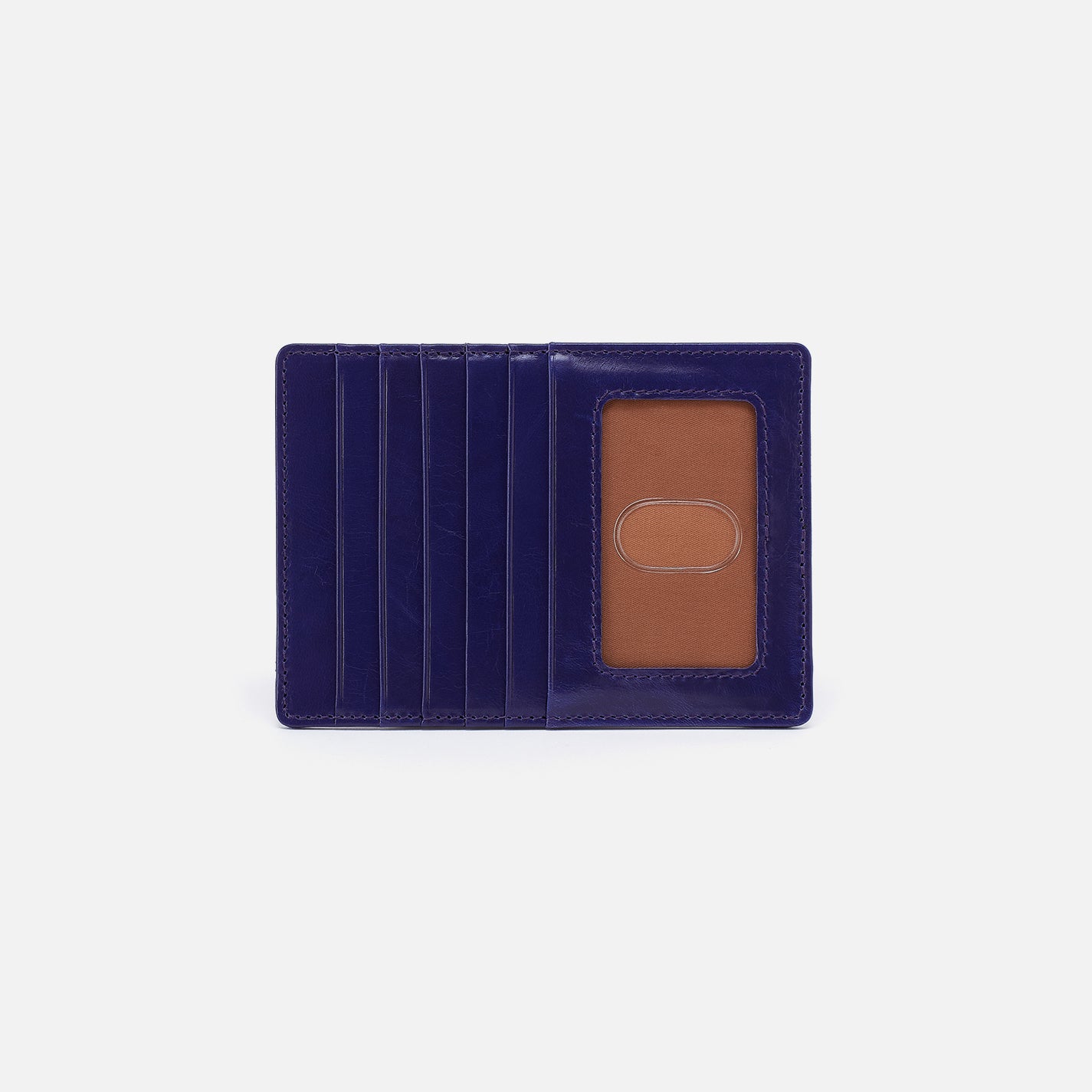 Euro Slide Card Case in Polished Leather - Winter Violet
