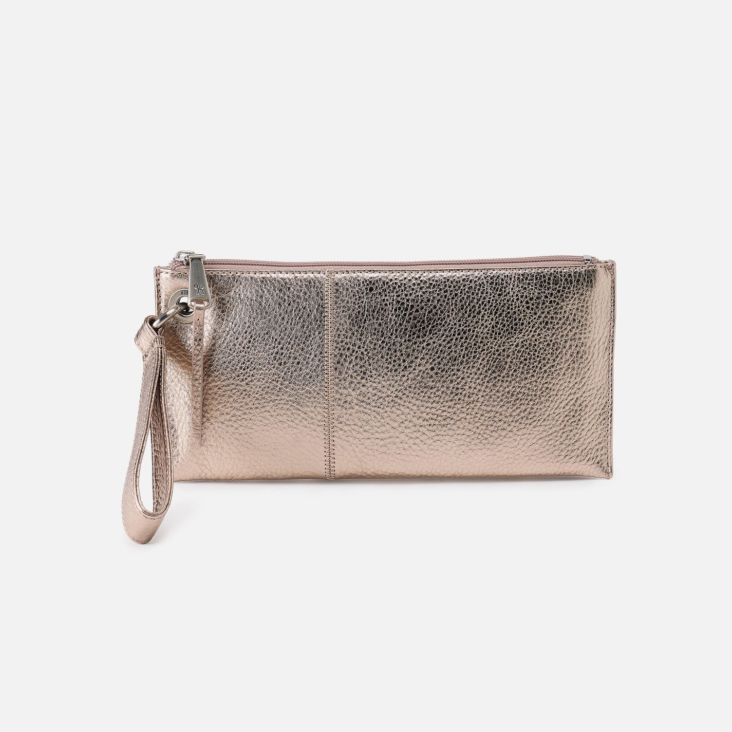 Vida Wristlet In Metallic Leather - Cameo Quartz