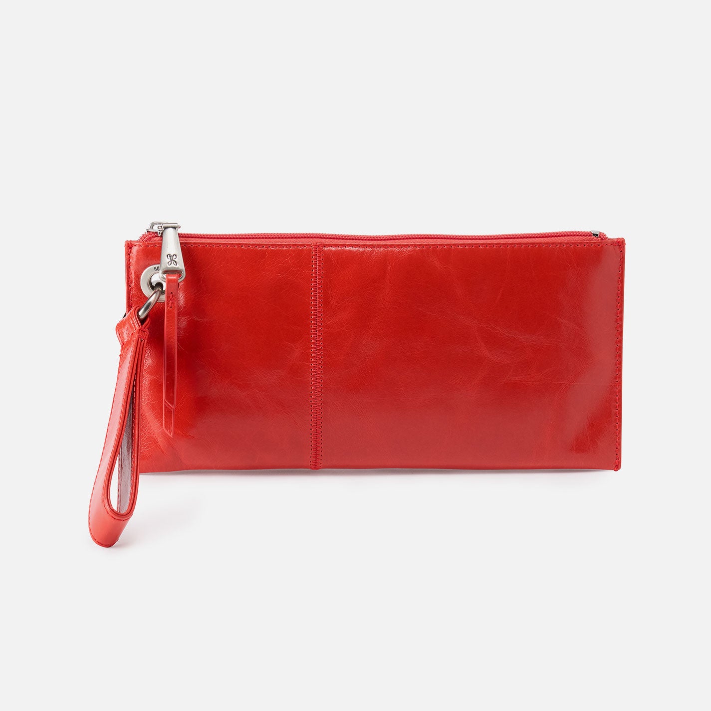 Vida Wristlet In Polished Leather - Grenadine
