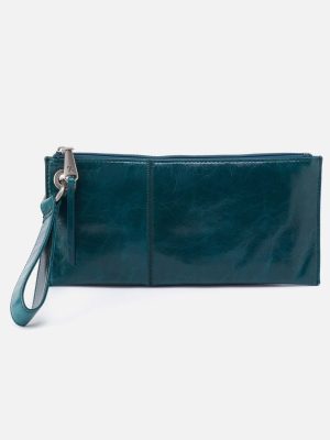 Vida Wristlet in Polished Leather - Wild Bluegrass