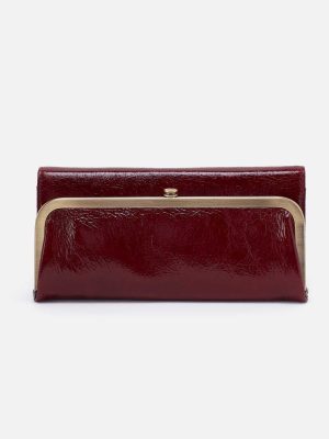 Rachel Continental Wallet in Aniline Gloss Leather - Garnet Gloss