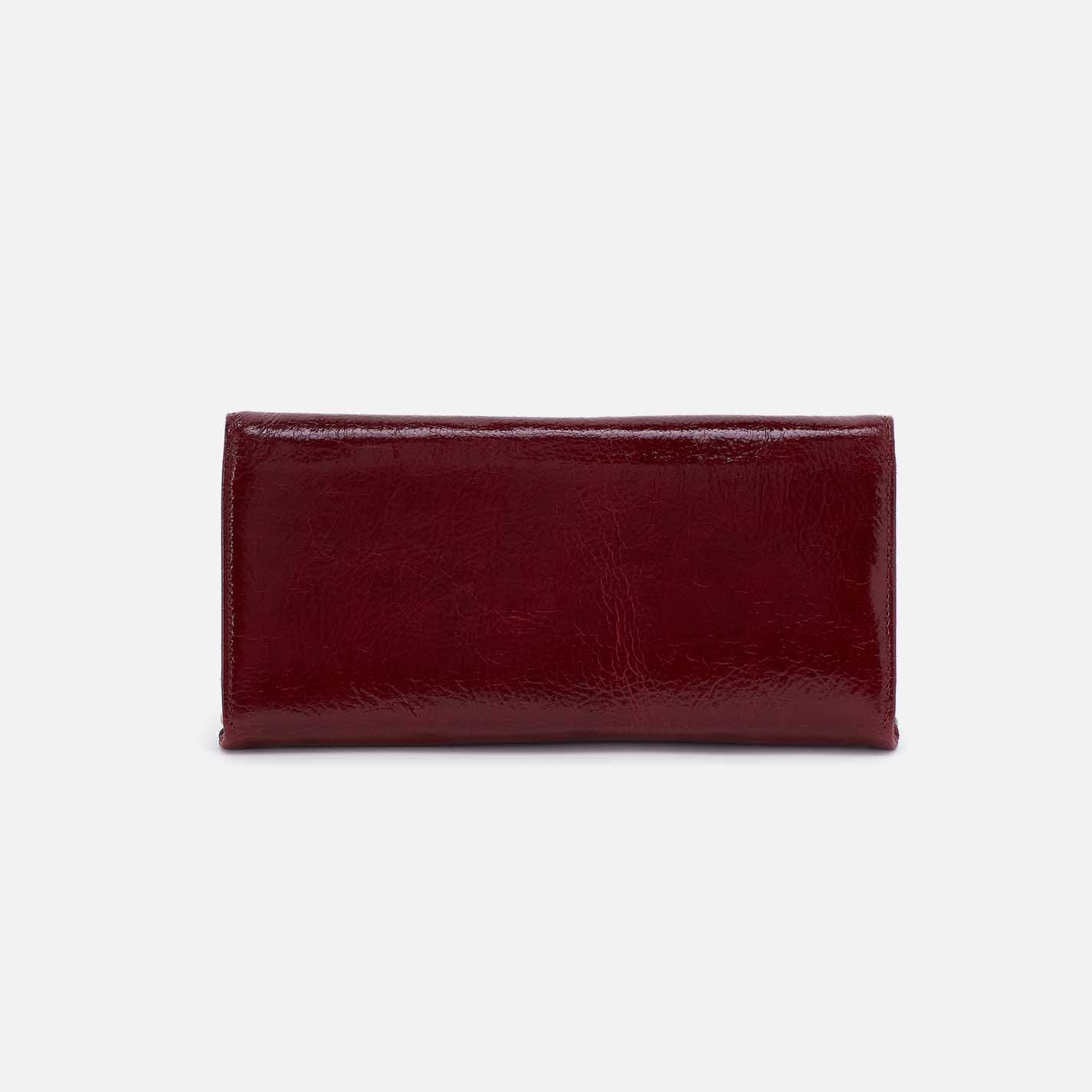 Rachel Continental Wallet in Aniline Gloss Leather - Garnet Gloss - Image 3