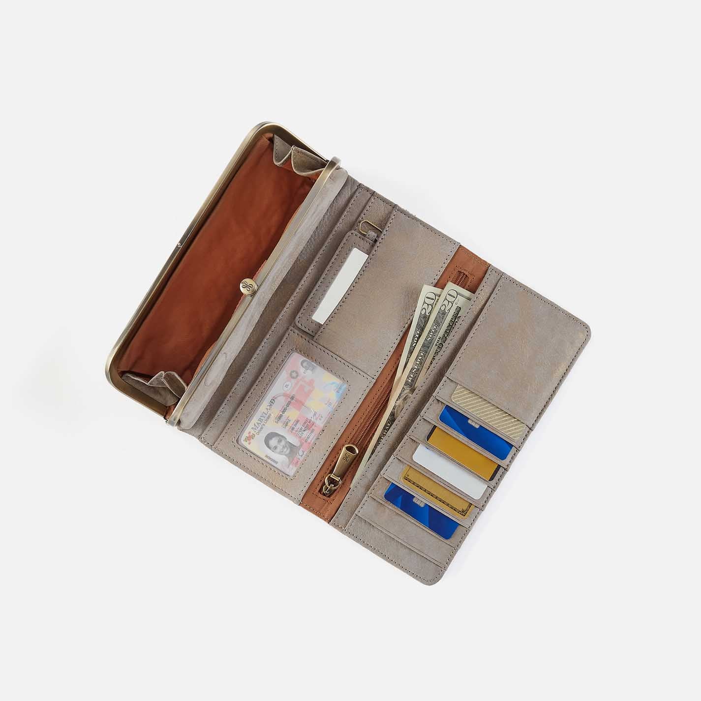 Rachel Continental Wallet in Nubuck Leather - Golden Granite - Image 2