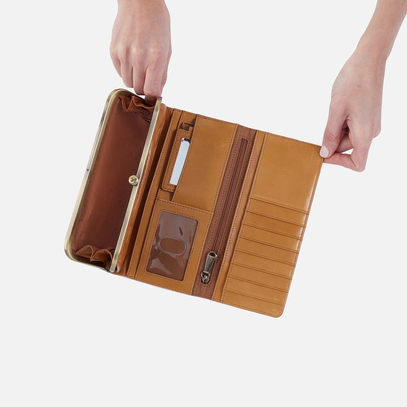 Rachel Continental Wallet in Polished Leather - Natural - Image 3