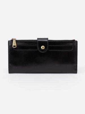 Dunn Continental Wallet in Polished Leather - Black