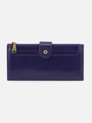 Dunn Continental Wallet in Polished Leather - Winter Violet