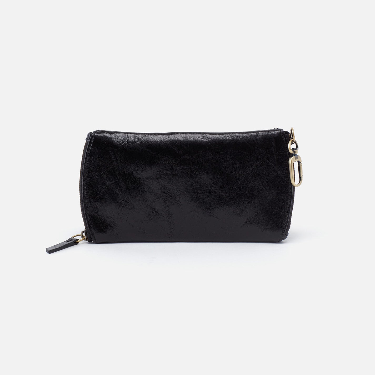 Spark Double Eyeglass Case in Polished Leather - Black - Image 2