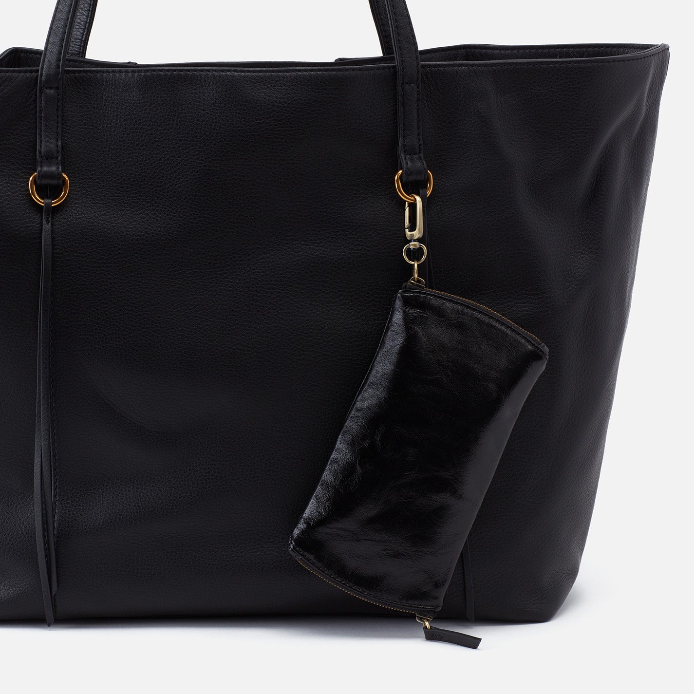 Spark Double Eyeglass Case in Polished Leather - Black - Image 4