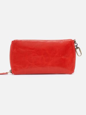 Spark Double Eyeglass Case In Polished Leather - Grenadine