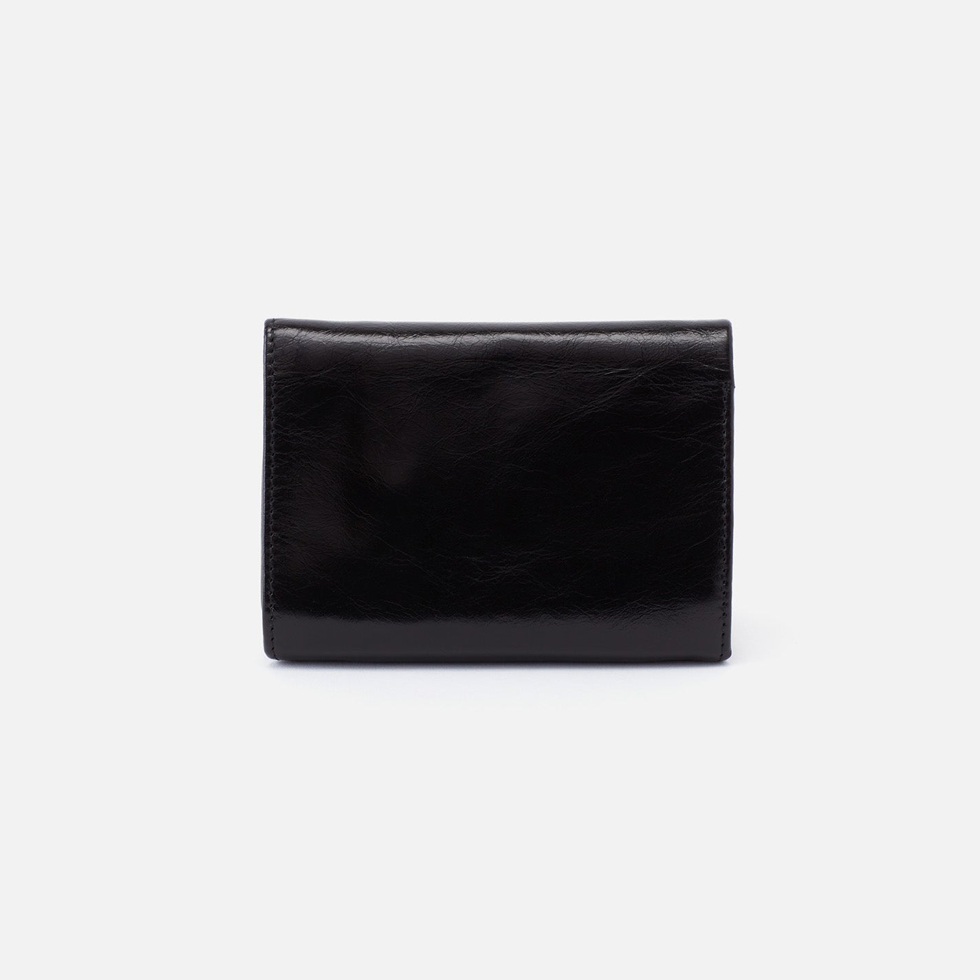 Robin Compact Wallet in Polished Leather - Black - Image 4
