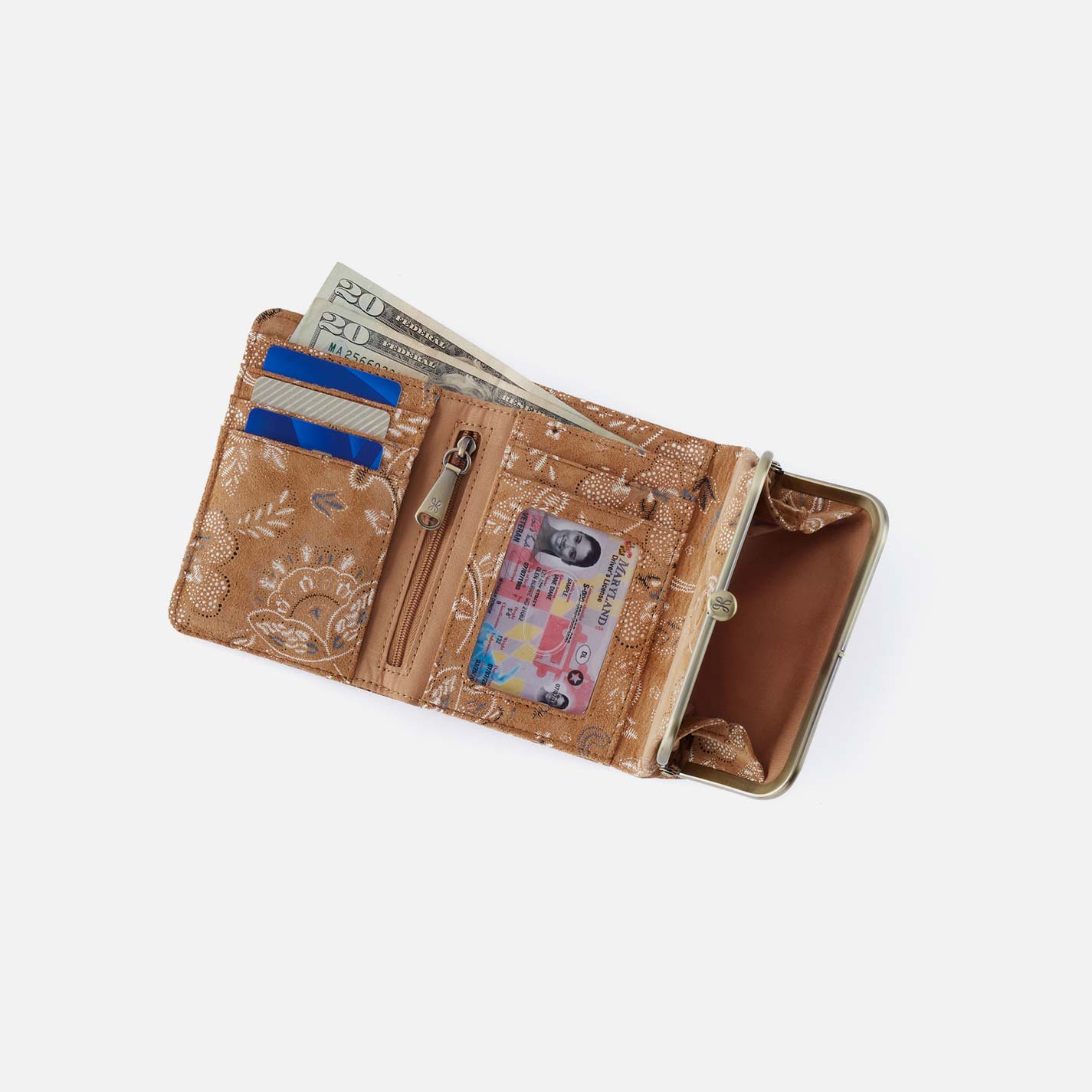 Robin Compact Wallet in Printed Leather - Country Road Bloom - Image 2