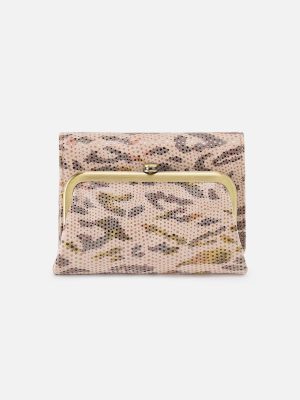 Robin Compact Wallet In Printed Leather - Summer Safari