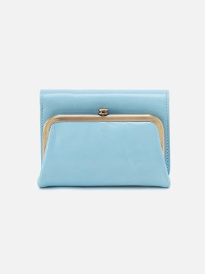 Robin Compact Wallet In Polished Leather - Stratosphere