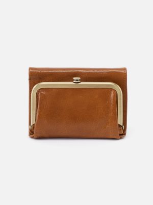 Robin Compact Wallet in Polished Leather - Truffle