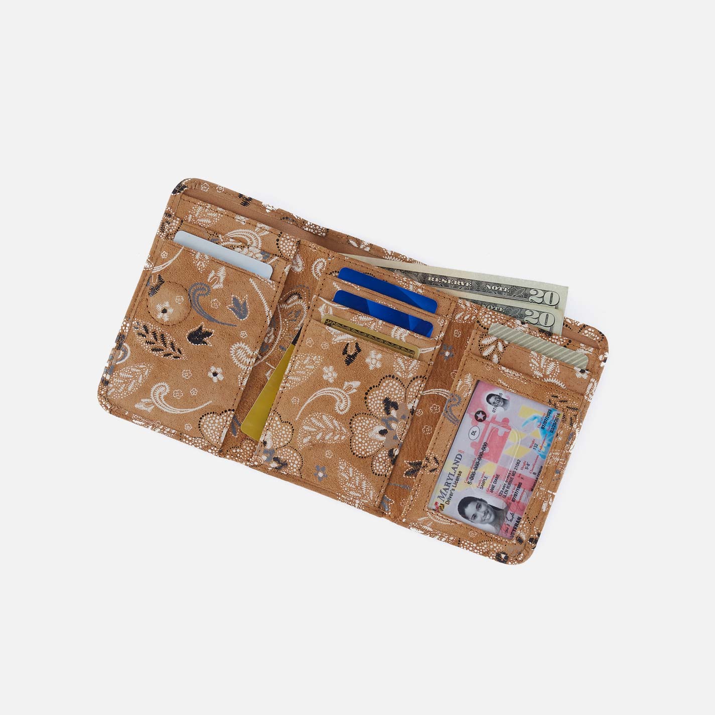 Jill Trifold Wallet in Printed Leather - Country Road Bloom - Image 2