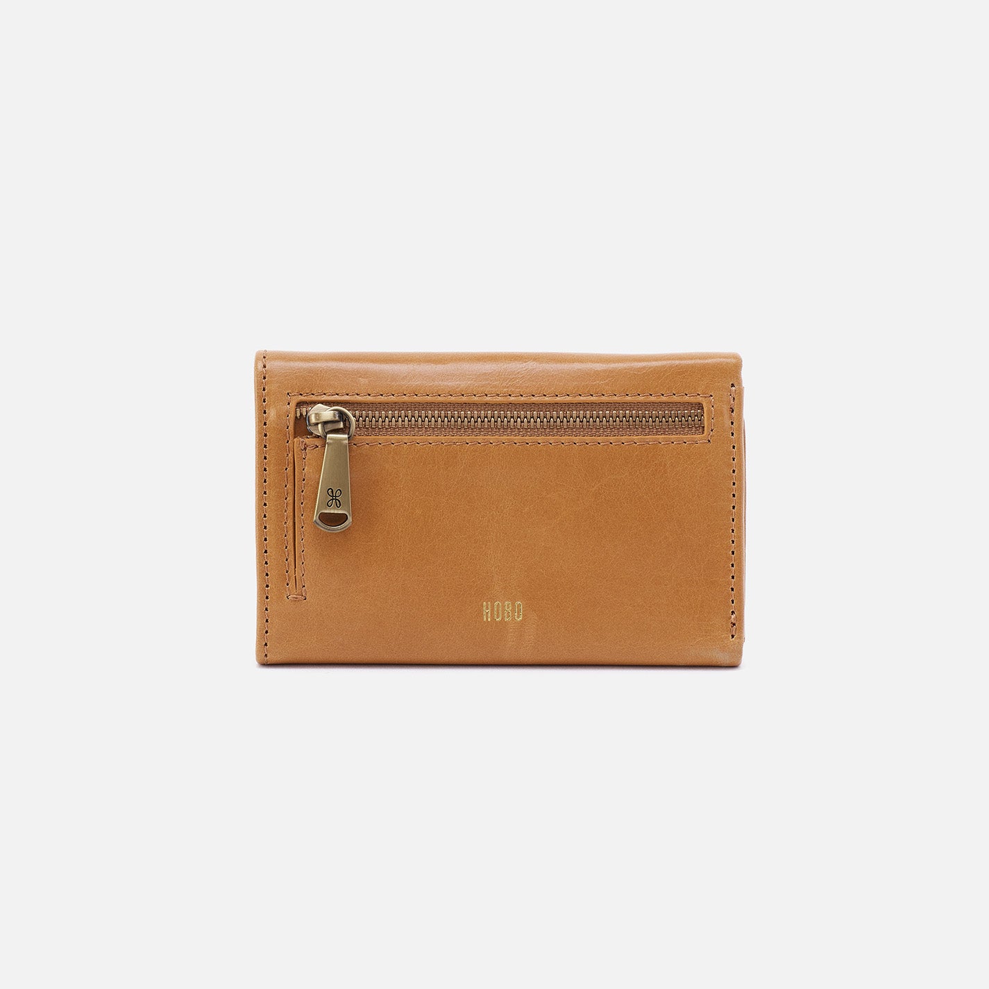 Jill Trifold Wallet In Polished Leather - Natural - Image 4