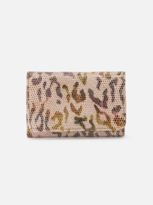 Jill Trifold Wallet In Printed Leather - Summer Safari