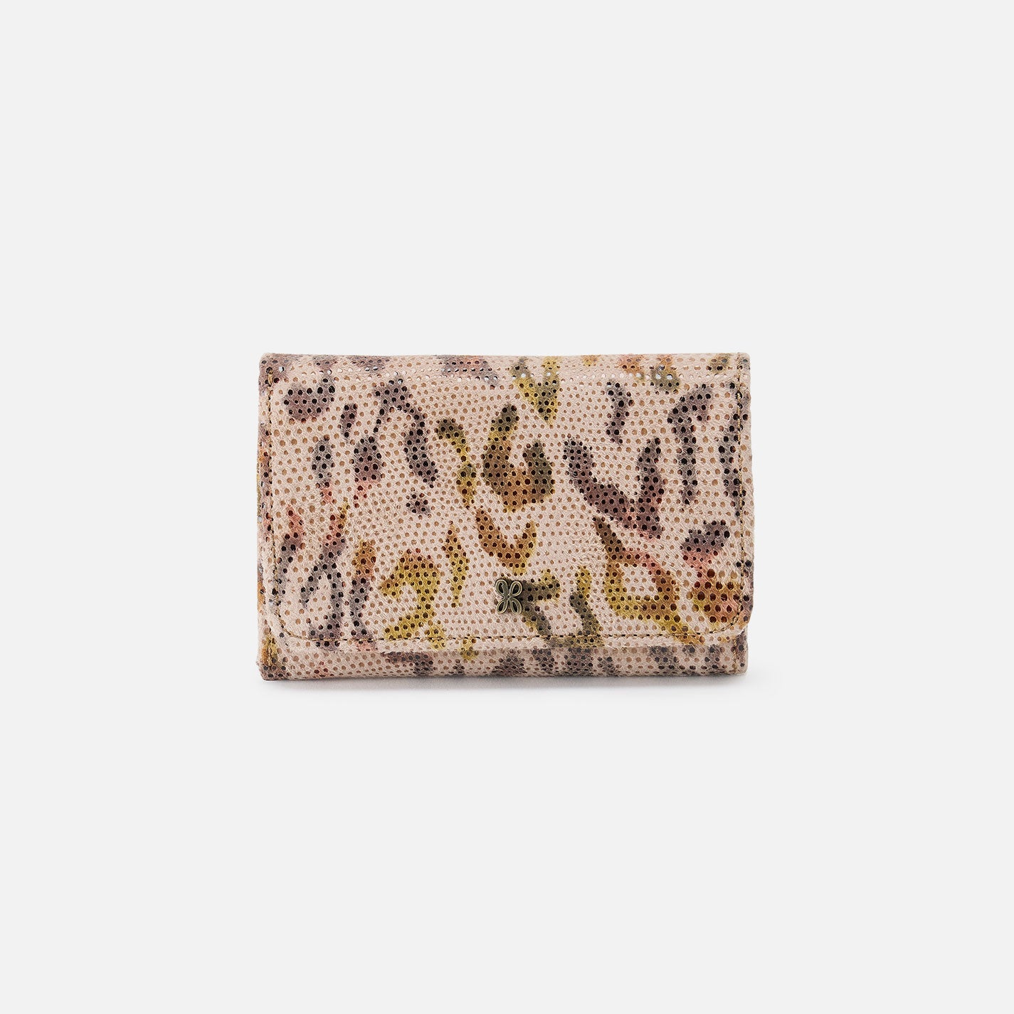 Jill Trifold Wallet In Printed Leather - Summer Safari