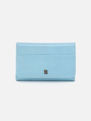 Jill Trifold Wallet In Polished Leather - Stratosphere