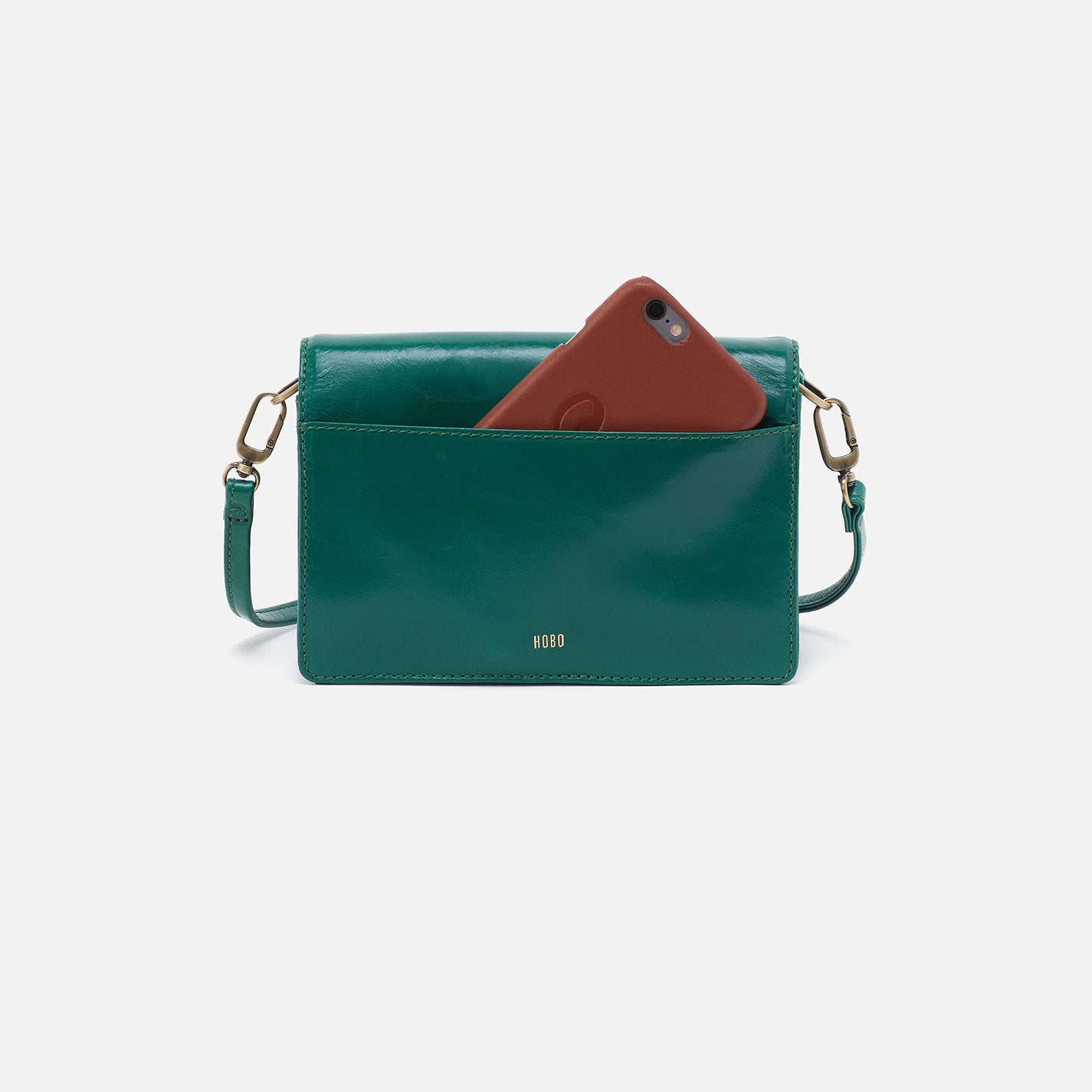 Jill Crossbody In Polished Leather - Alpine Green - Image 4