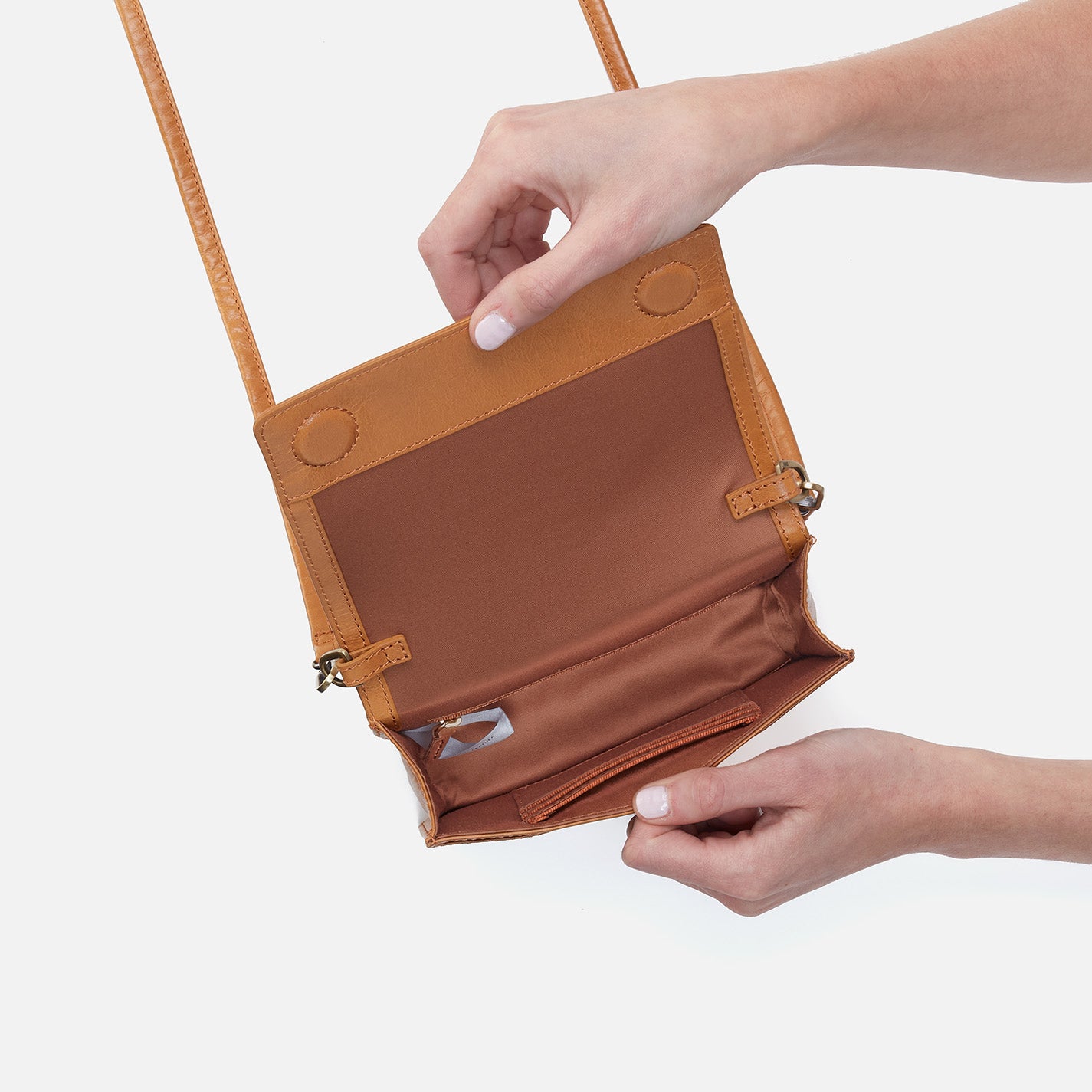 Jill Crossbody In Polished Leather - Natural - Image 3