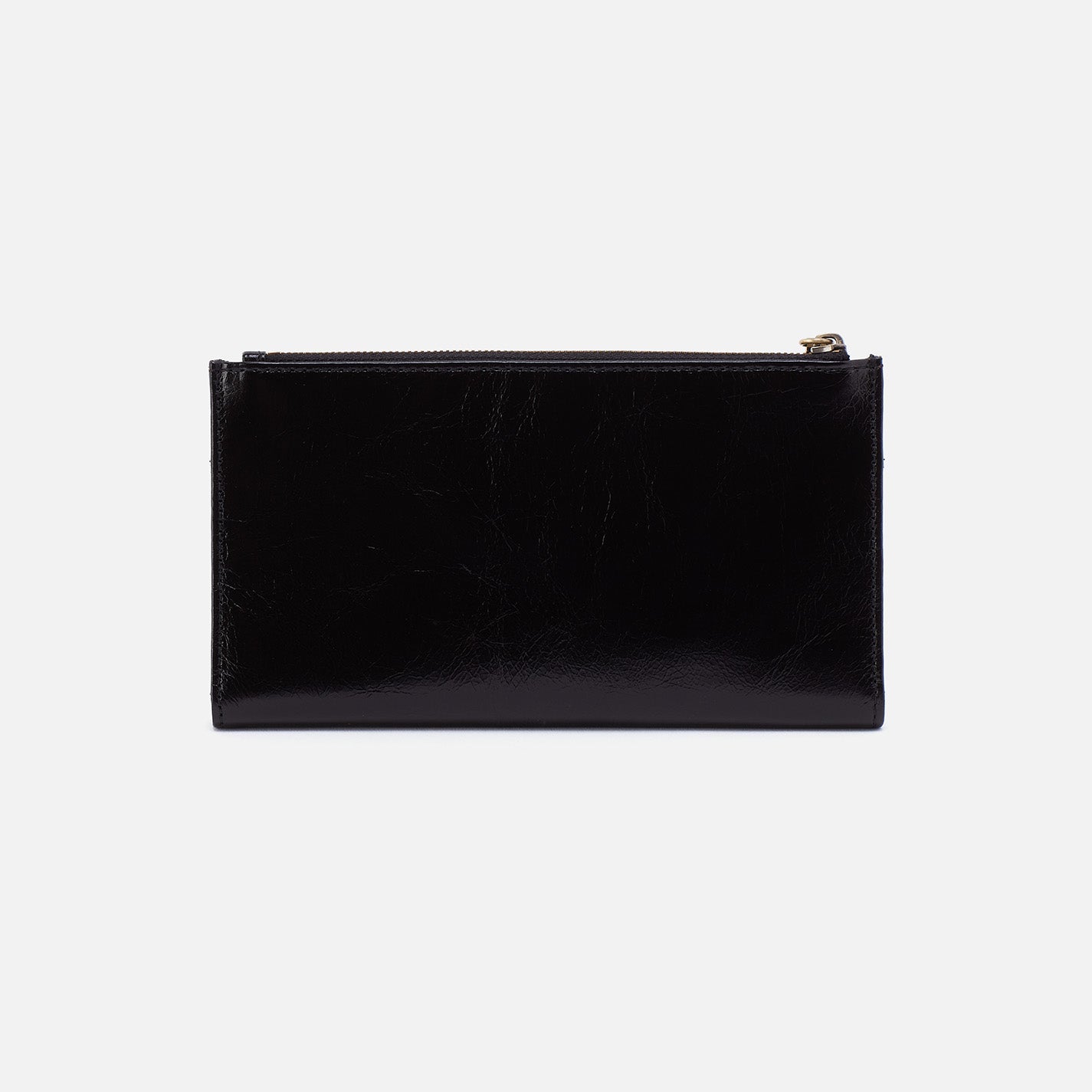 Jill Large Bifold Wallet in Polished Leather - Black - Image 3