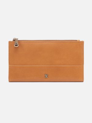 Jill Large Bifold Wallet in Polished Leather - Natural