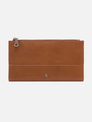 Jill Large Bifold Wallet in Polished Leather - Truffle